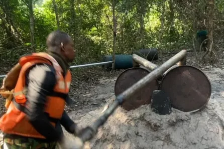 Illegal oil refining in Niger Delta