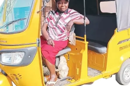 Female tricycle rider in Ilorin