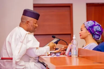 Senator Natasha Akpoti-Uduaghan and Godswill Akpabio